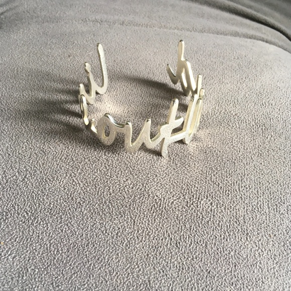 "LiveOutLoud" Silver Rustic Cuff - Picture 3 of 5